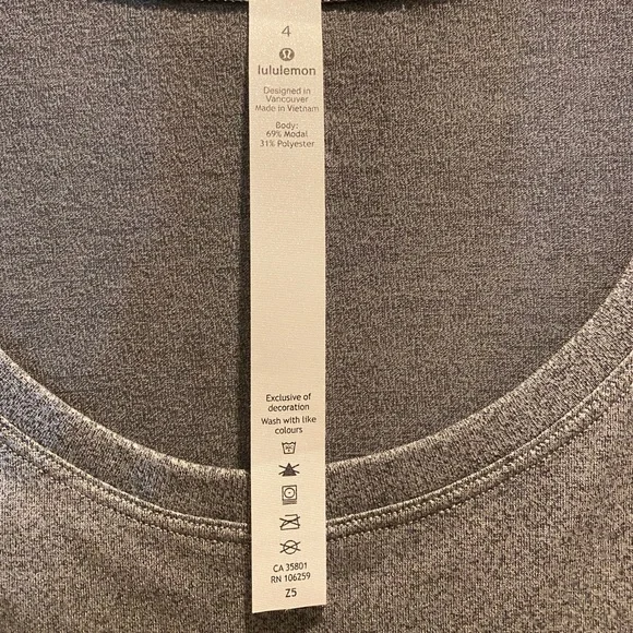 LuluLemon Long Sleeve Heathered Gray/Silver Metal Tee *Special Edition - Picture 2 of 4